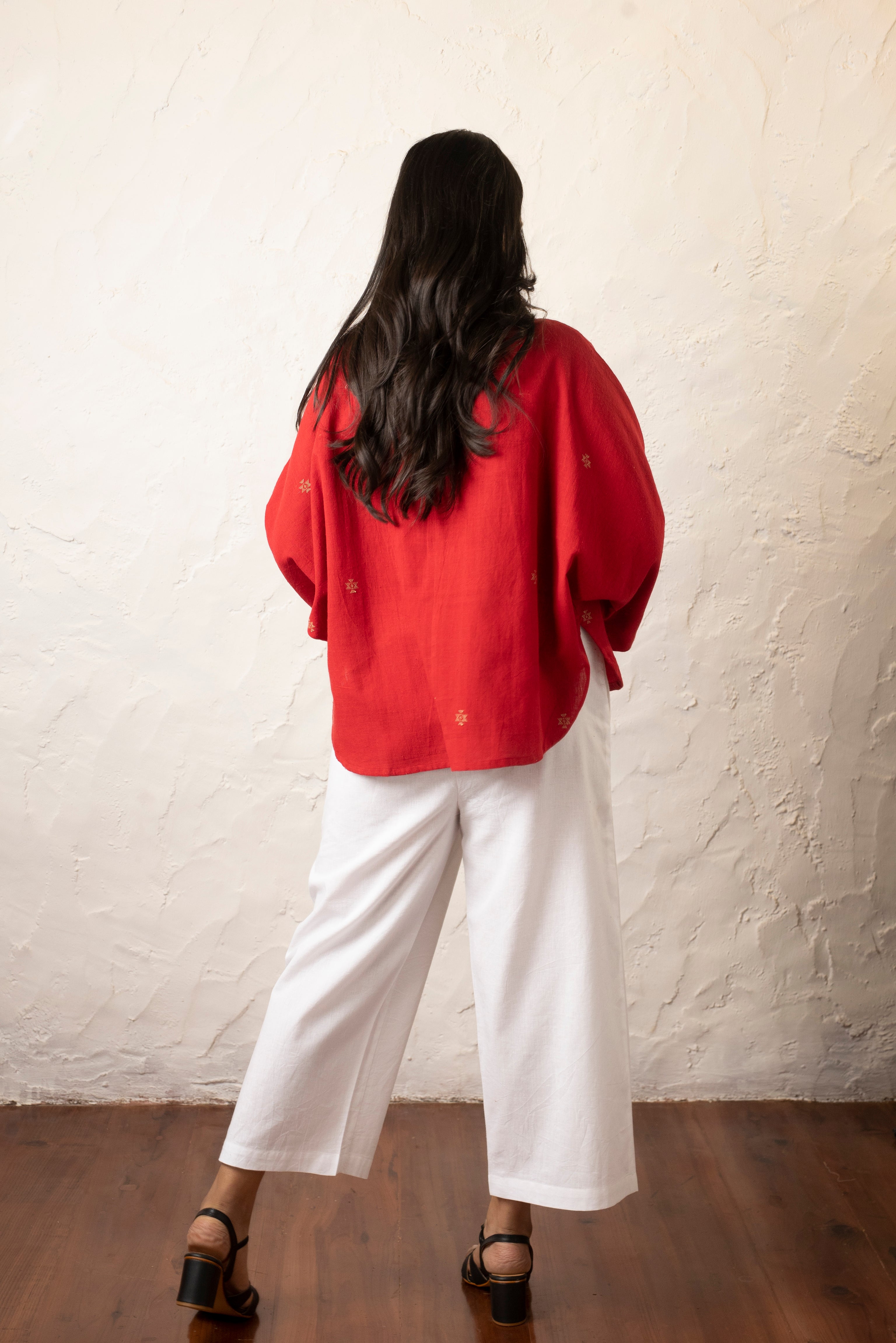 Rome Dolman Sleeves Shirt - Bright Red