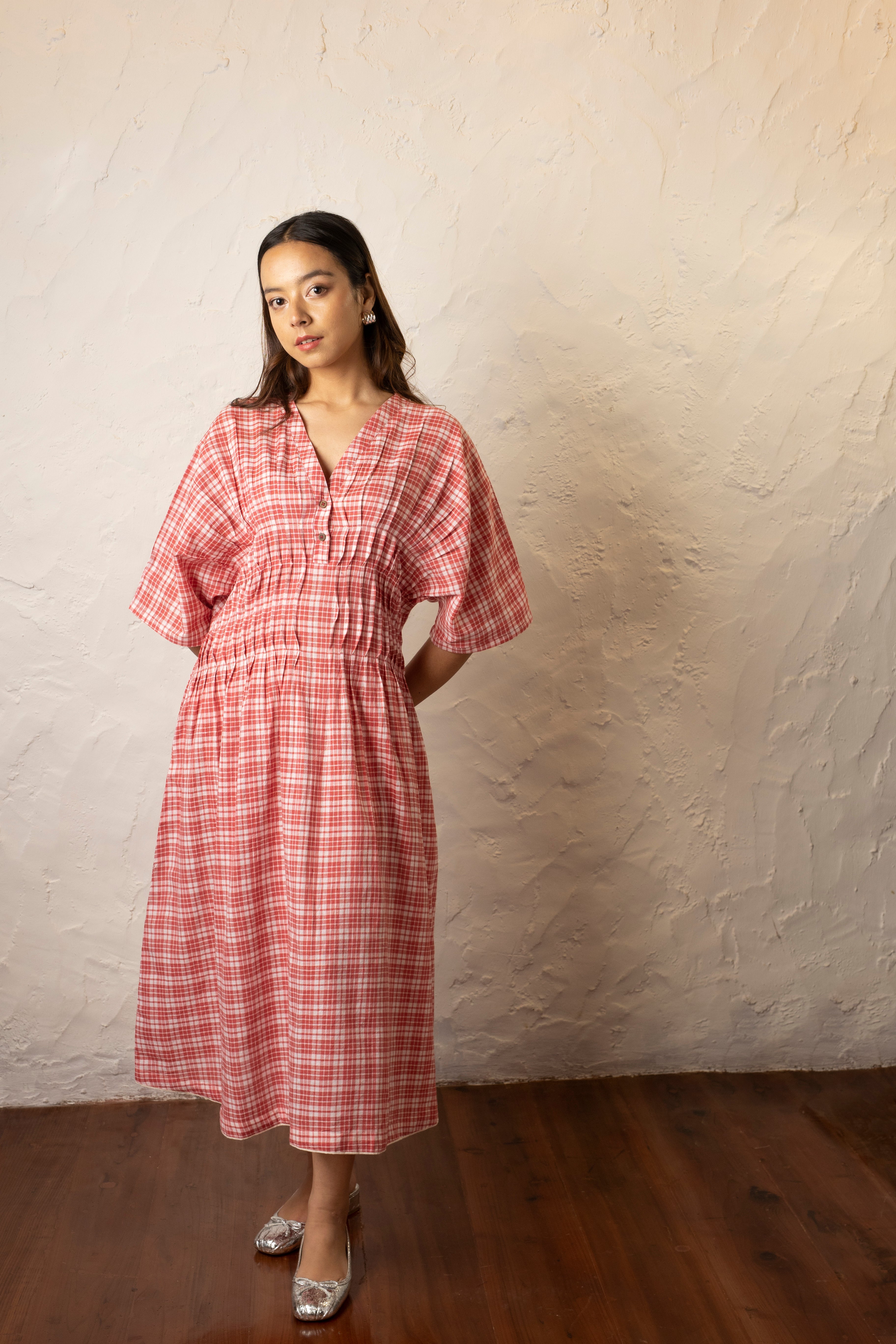Reva Dress - Red and White Checkered