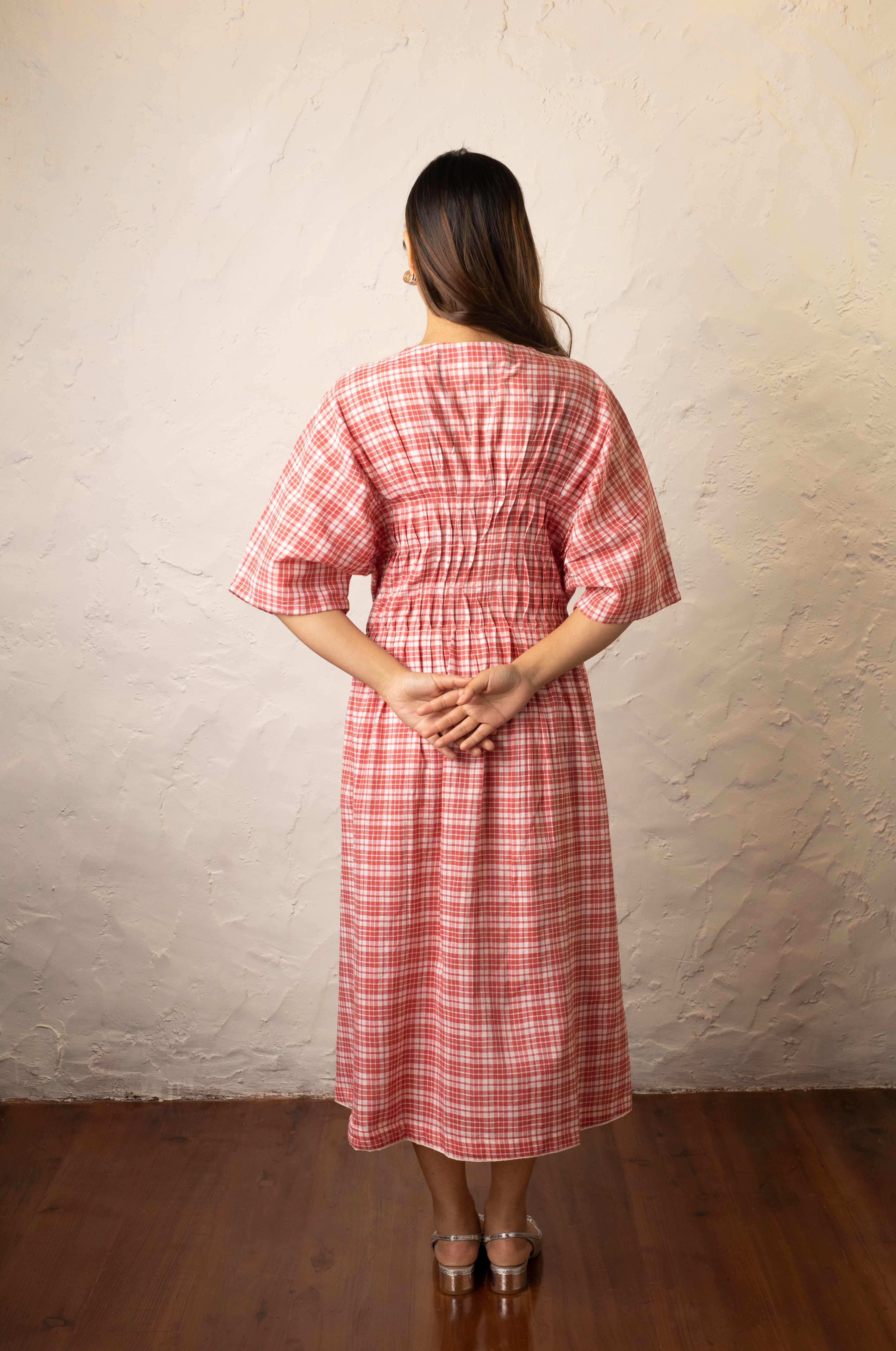 Reva Dress - Red and White Checkered