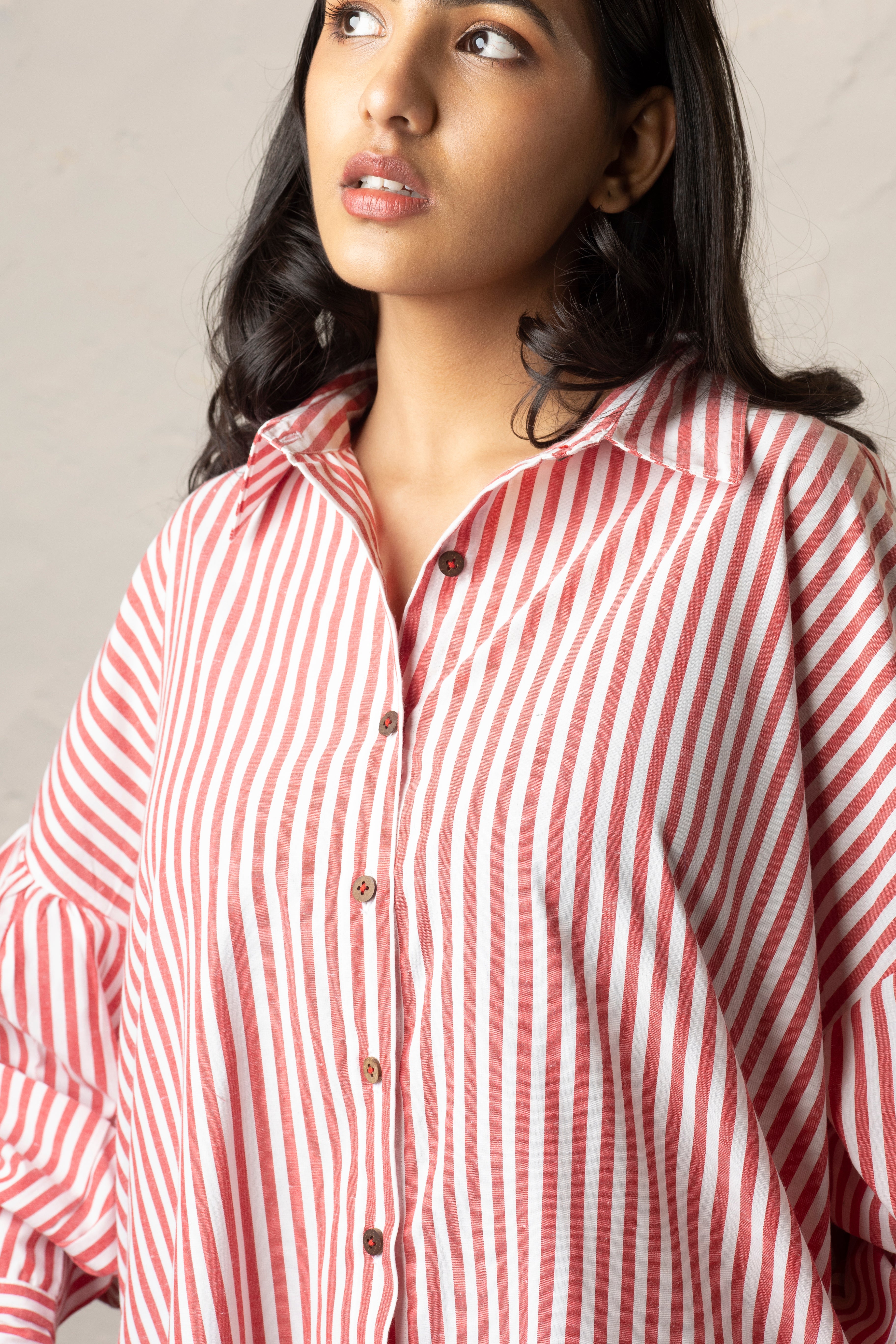 Tortuga Shirt Dress -  Red and White Stripes