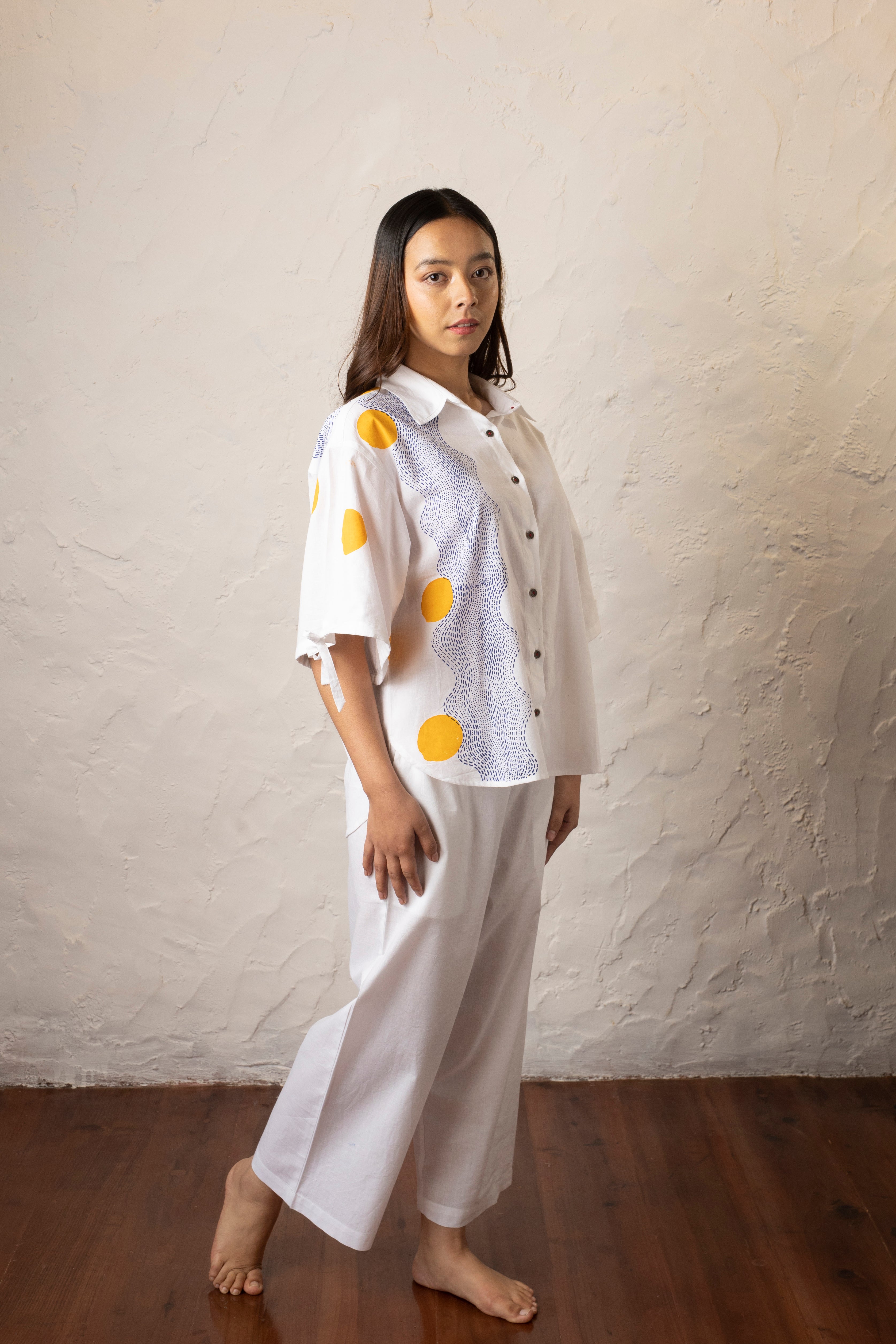 Gul Flared Bottoms - White