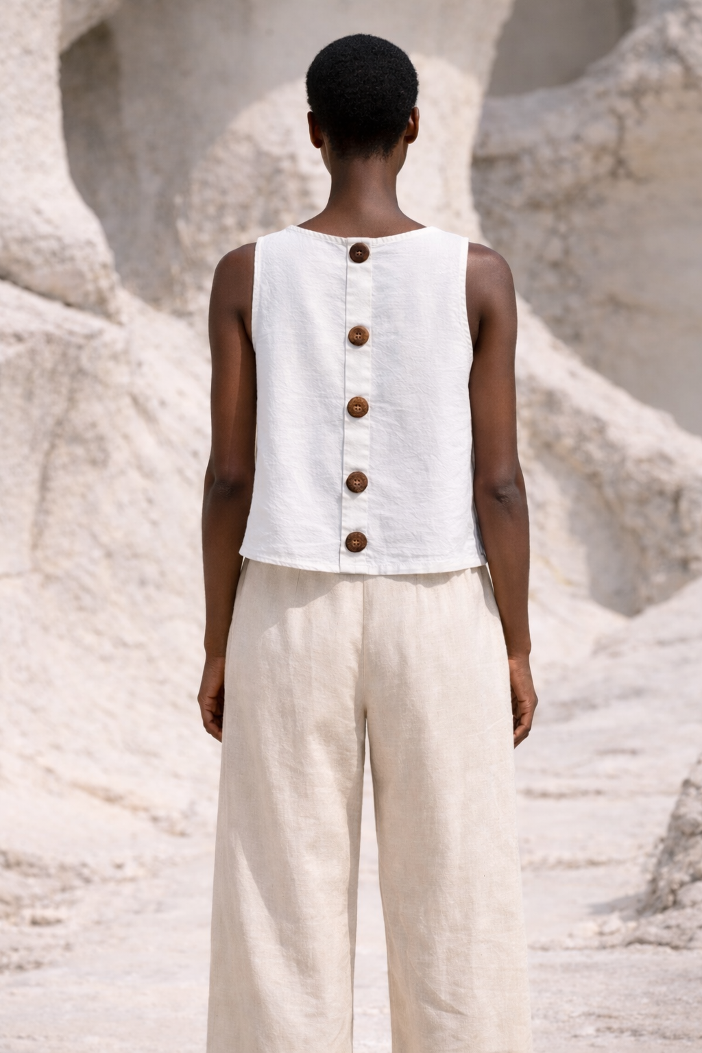 Clyde Top | Naturally Dyed Block Print Cambric Cotton Top