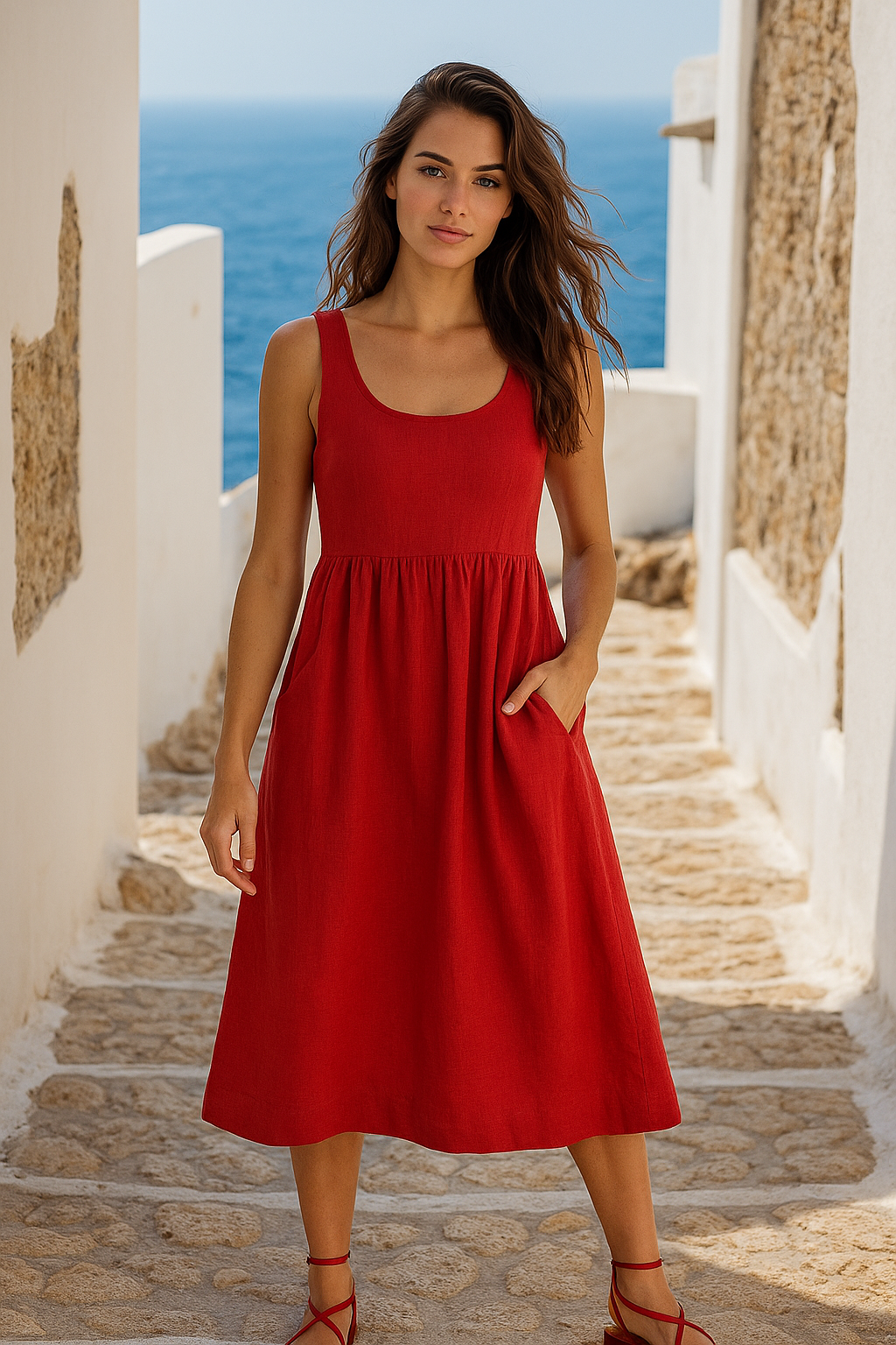 Chrimson Cross Back Dress