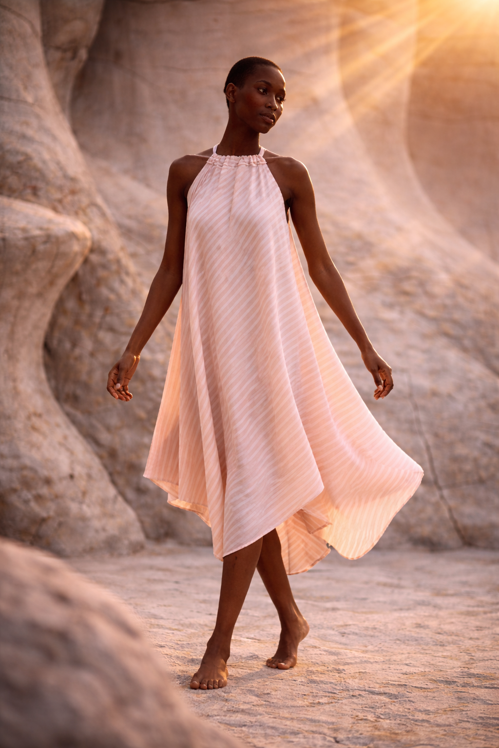 Tisza Halterneck Handwoven Dress