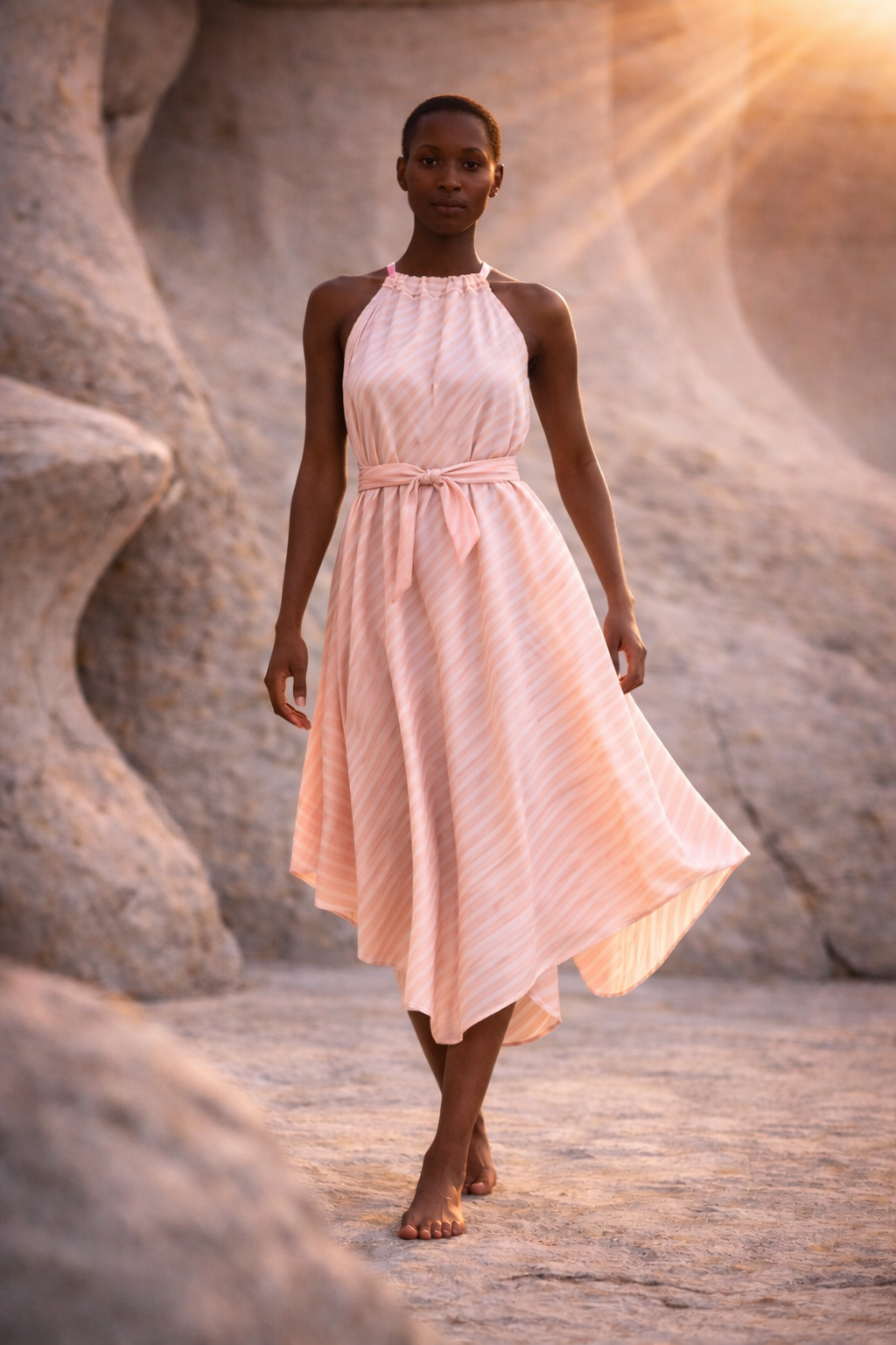 Tisza Halterneck Handwoven Dress