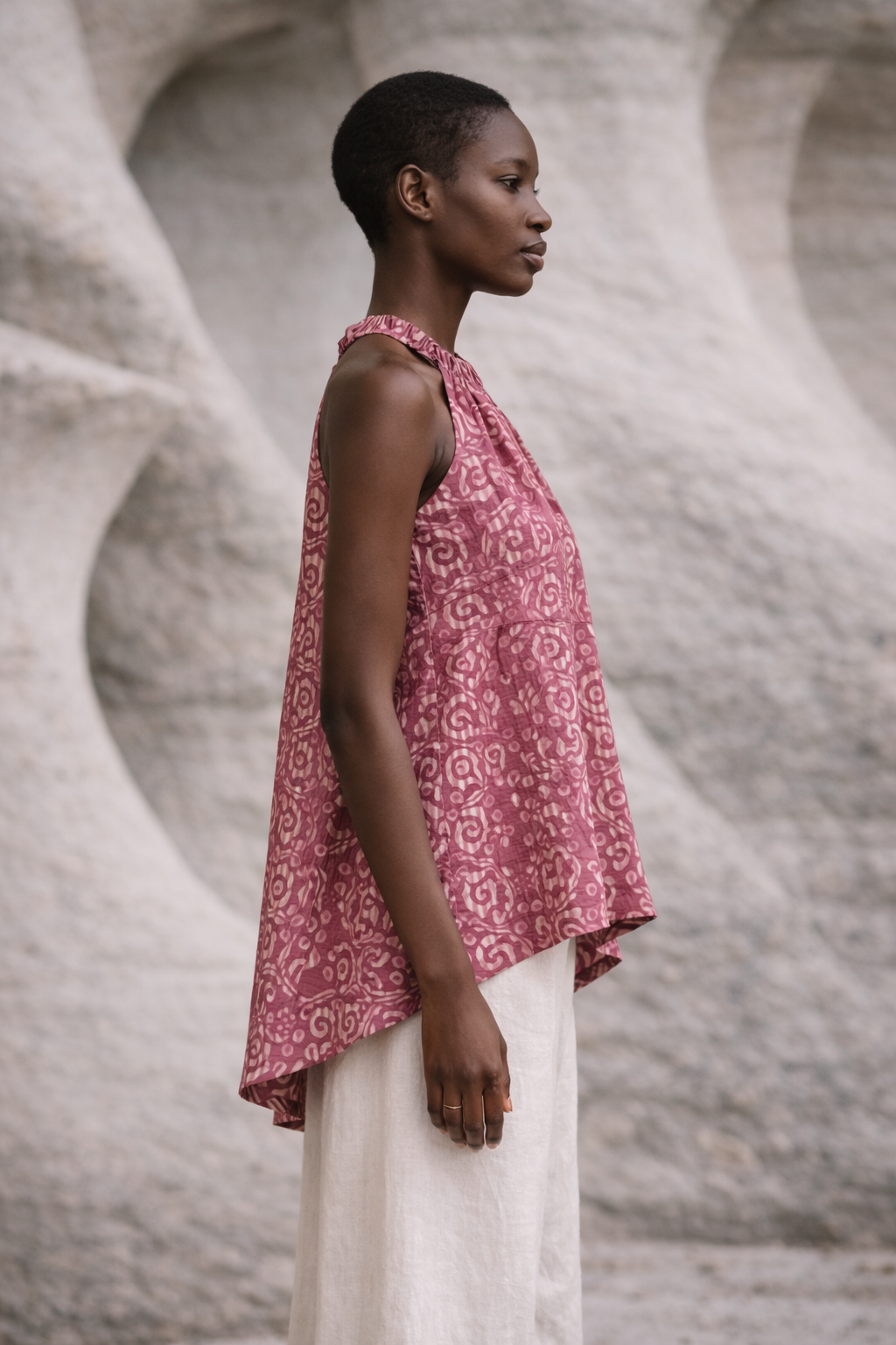 Revora Halterneck Top Block-Printed Pure Cotton | Naturally Fluid | Limited Batch