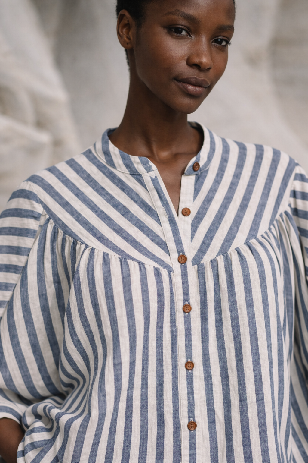 Brittany Batwing Striped Organic Cotton Top