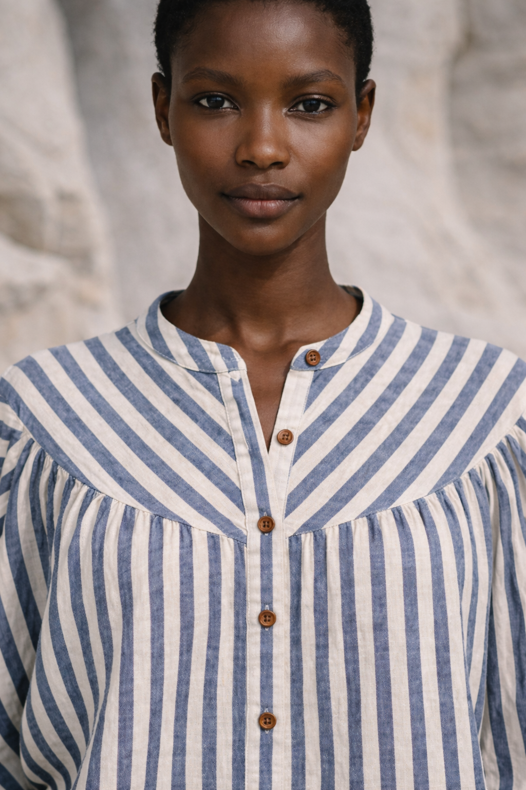 Brittany Batwing Striped Organic Cotton Top