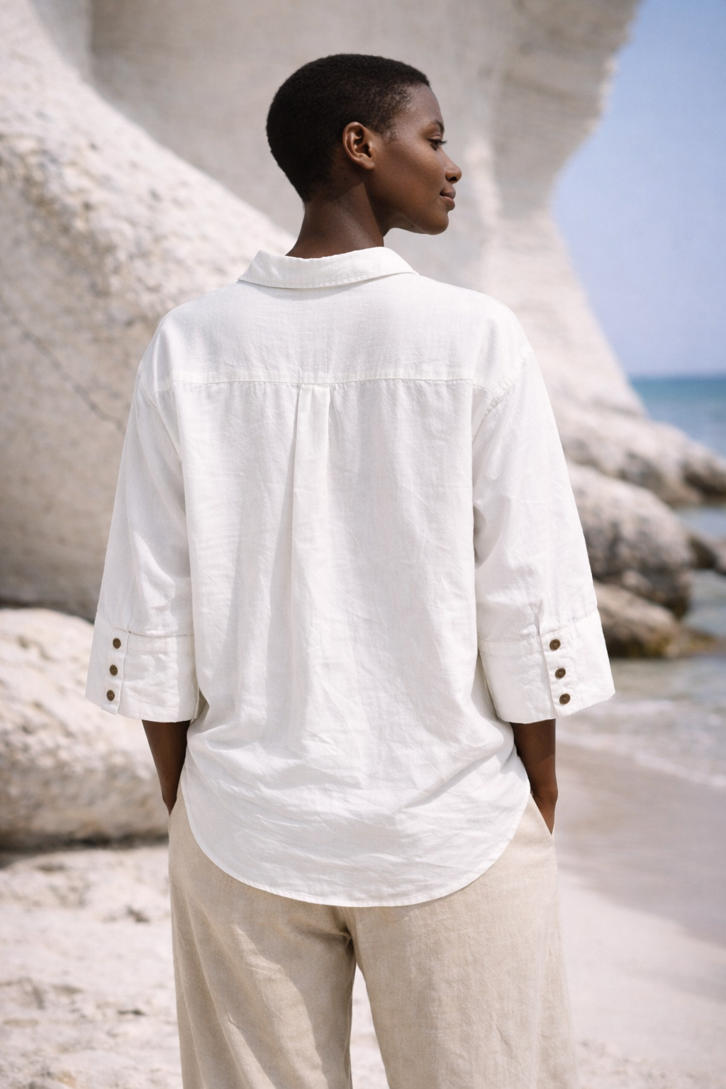 Moborr Blanc Embroidered White Cotton Shirt