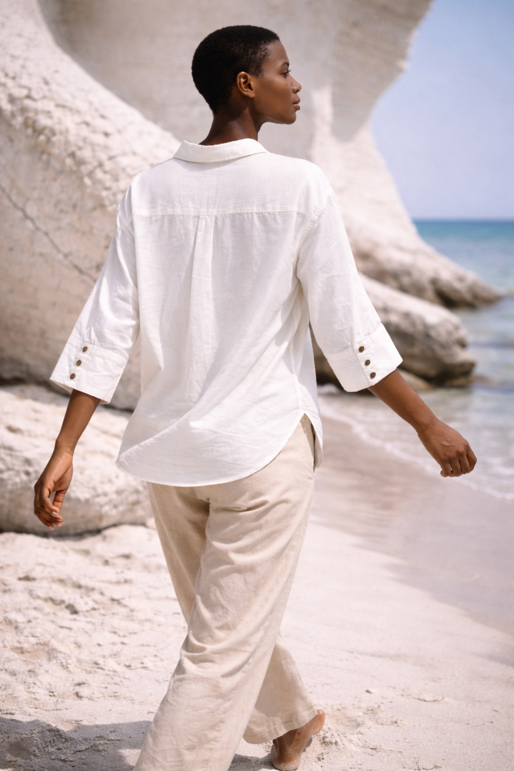 Moborr Blanc Embroidered White Cotton Shirt
