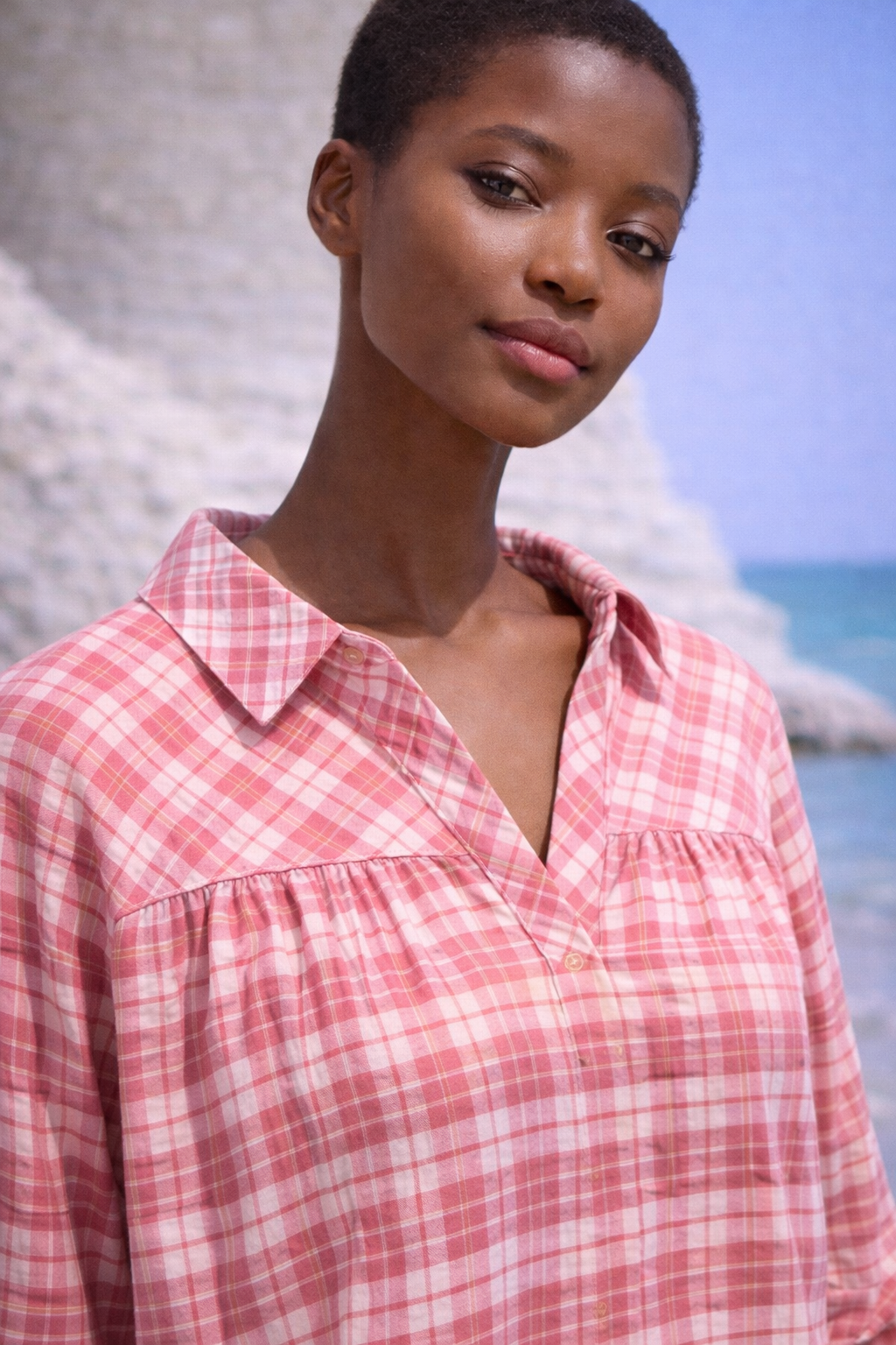 Trimae Pink Plaid Handwoven Muslin Cotton Shirt