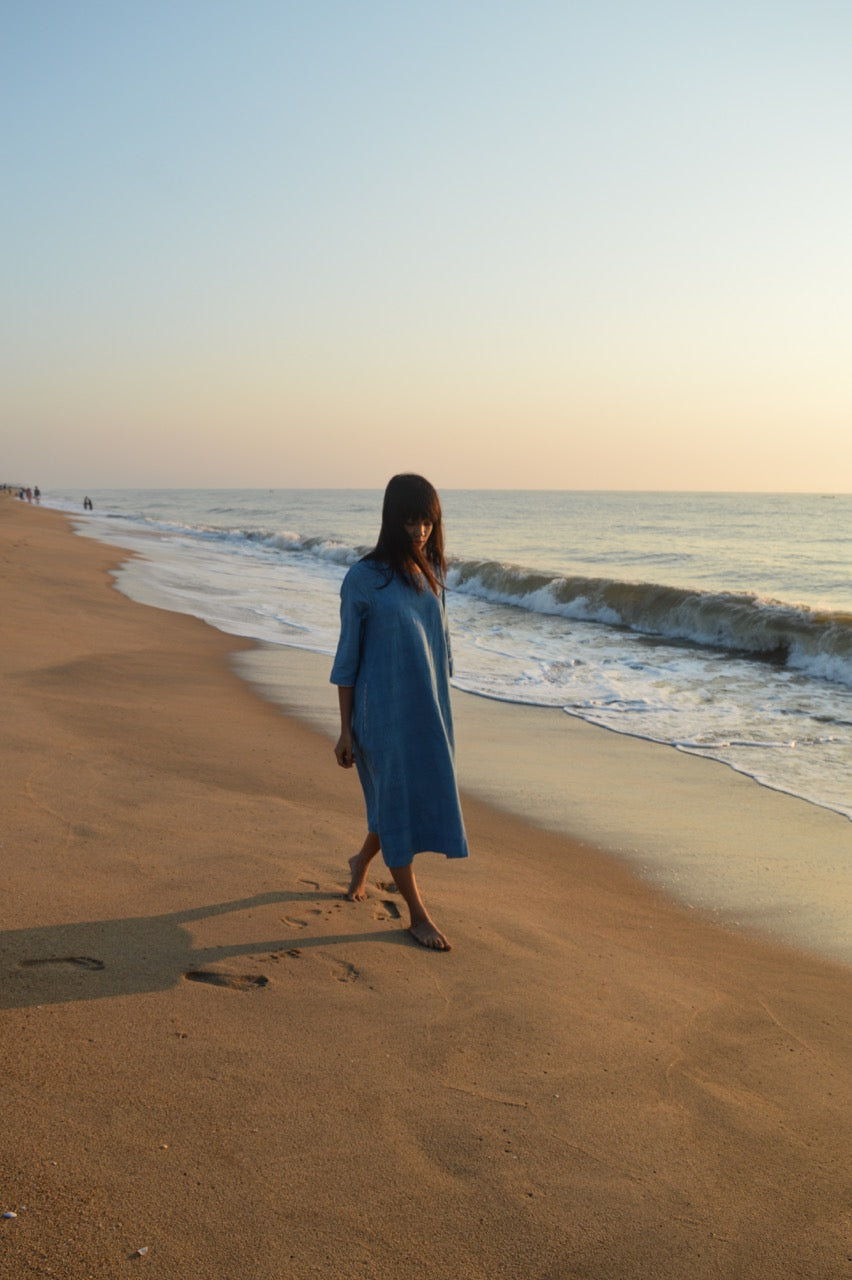 A-line long dress handcrafted