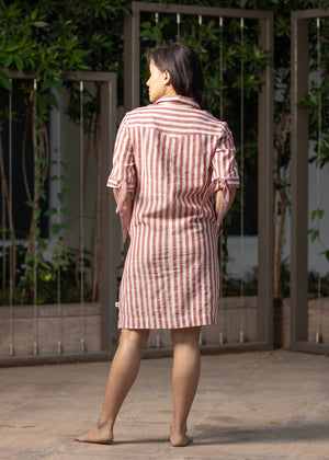 Moborr Como Organic Cotton Shirt Dress for Women Handwoven 