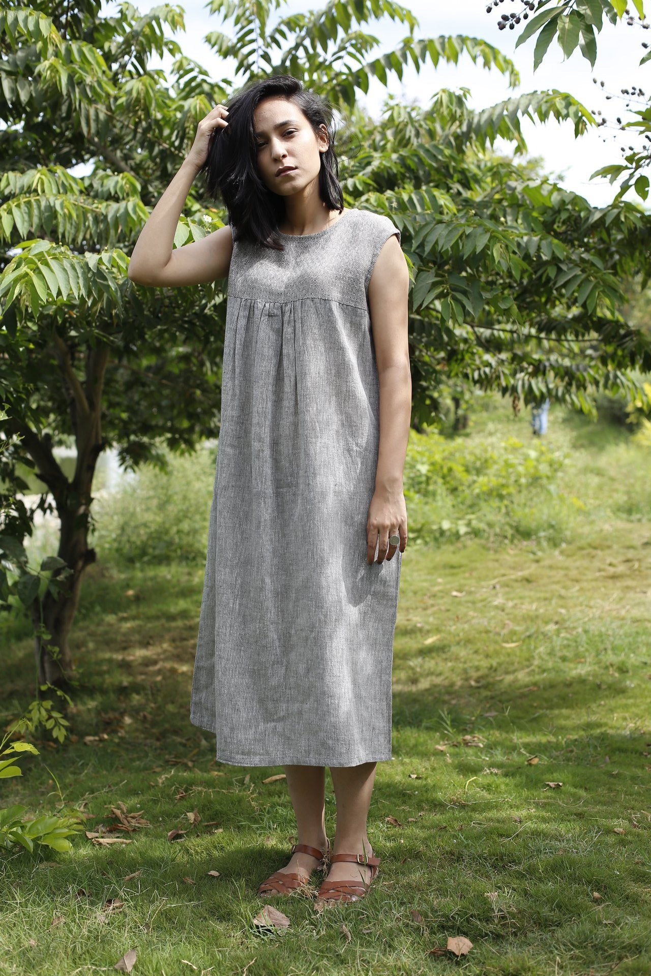 Long Tunic Dress by Moborr in crisp Organic Cotton